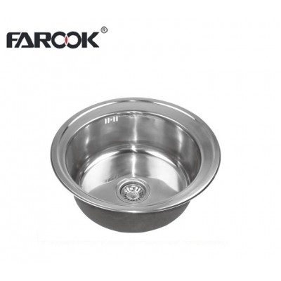 Round Bowl One Piece Steel Kitchen Sink