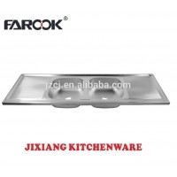 Double bowl with Double Strainer Stainless Steel Kitchen Sink